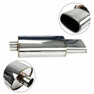 O'Reilly – Stainless Steel Exhaust Muffler 2.5" Inlet 5.5" x 2.75" Outlet Square Oval Tip