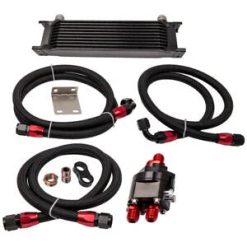 O'Reilly Auto Parts – 10-Row Universal Engine Transmission Oil Cooler And AN10 Filter Adapter Hose Bundle