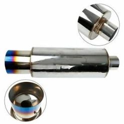 O'Reilly Auto Parts – 4" Racing Burnt Tip N1 Style Stainless Steel Exhaust Muffler 2.5" In Universal