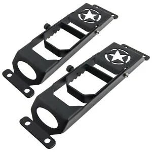 O'Reilly – 2pc Door Hinge Side Foot Climb Step Pedal for Jeep Wrangler JK JKU 2007-17 Black