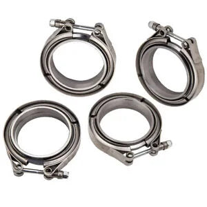 O'Reilly – Four 3" V-Band Clamp Flange Bundle for Turbo Exhaust Down-pipe Stainless Steel