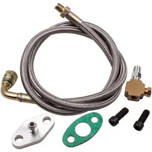 O'Reilly – T3 T4 Turbocharger Oil Feed line Bundle 1/8 NPT 41 Inch Braided Stainless Steel T70