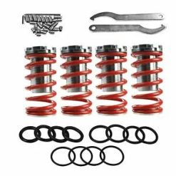O'Reilly – Adjustable 1"-4" Lowering Suspension Coilover Coil Springs for Honda Scaleed Red