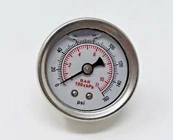 O'Reilly – Fuel Pressure Regulator Gauge 0-160 Psi Bar Liquid Fill Chrome Fuel Oil Rail USA