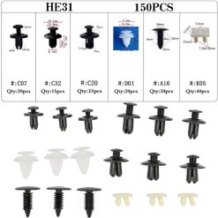 O'Reilly – Car Push Pin Rivet Trim Clip Panel Retainer Bundle for Honda -150 Pcs