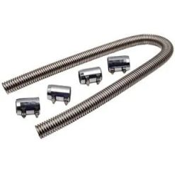 O'Reilly – 48" Stainless Steel Chorme Radiator Flexible Coolant Water Hose Bundle w/ 4x Caps