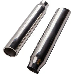O'Reilly Auto Parts – Pair Weld On Stainless Steel Exhaust Tip 2.5"Inlet – 3.5"Outlet -12"Long Silver