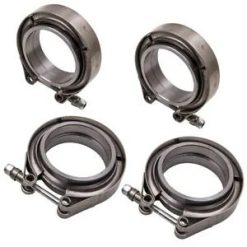 O'Reilly Auto Parts – 4pcs Steel 2.5 Inch V-band Flange & Clamp Bundle for Turbo Charger Down Pipe Tube