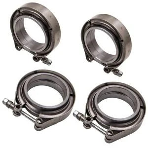 O'Reilly – 4pcs Steel 2.5 Inch V-band Flange & Clamp Bundle for Turbo Charger Down Pipe Tube