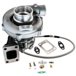 O'Reilly Auto Parts – T04E T3/T4 Turbo Charger A/R.63 73 TRIM Turbine 5-Bolt 400+HP +Oil Feed Line