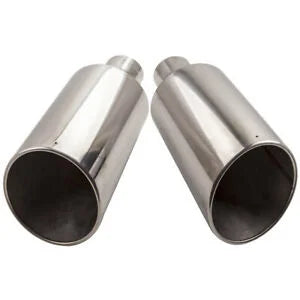 O'Reilly – 2x Weld On 8"Outlet -4"Inlet -18"Length Angle Cut Stainless Steel Exhaust Tip
