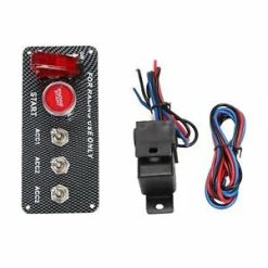 O'Reilly Auto Parts – 12V Carbon Ignition Switch Panel Engine Start Push Button LED Toggle Racing Auto