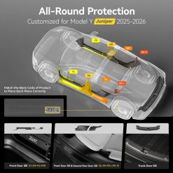 Alternative view of O'Reilly Auto Parts – Tesla Model Y Juniper Premium 2025 2026 (Only Fits 5-Seat) Door Sill Protector Trunk Sill Guards Full Protection