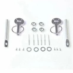 O'Reilly – Siliver Mount Bonnet Hood Pin Lock Latch Bundle Universal Racing Sport Car Alloy