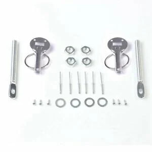 O'Reilly – Siliver Mount Bonnet Hood Pin Lock Latch Bundle Universal Racing Sport Car Alloy