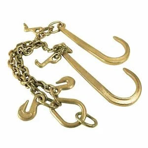 O'Reilly – 2′ ft G70 Tow Chain J-Hook 3/8" V-Type 15" Shank Tractor Auto Wrecker Truck Tie