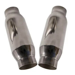 O'Reilly – 2 Universal Round Exhaust Mufflers 11.5in Length 3" Inlet & Outlet Resonator