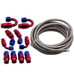 O'Reilly Auto Parts – AN6 20FT Braided Stainless Steel Feed/Return Hose + Oil/Gas/Fuel 10 Fittings Bundle