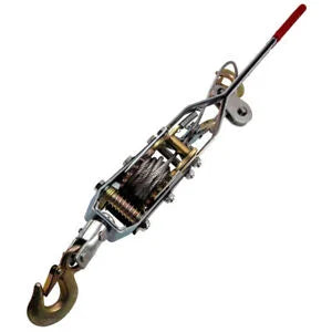 O'Reilly – 4 Ton Capacity 2 Gear 3 Hooks Lift Come Along Cable Puller Hand Racheting Winch