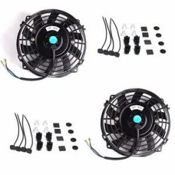 O'Reilly – 2X 7" Black Slim Fan Push Pull Electric Radiator Cooling 12V Universal Bundle New