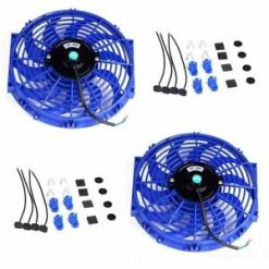 O'Reilly – 2X 12" Slim Fan Push Pull Electric Radiator Cooling 12V Universal Bundle Blue New